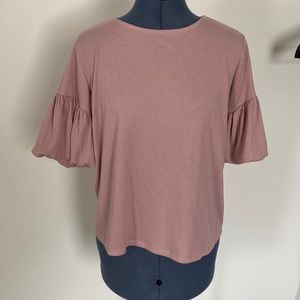 Mauve Bubble Sleeve Top